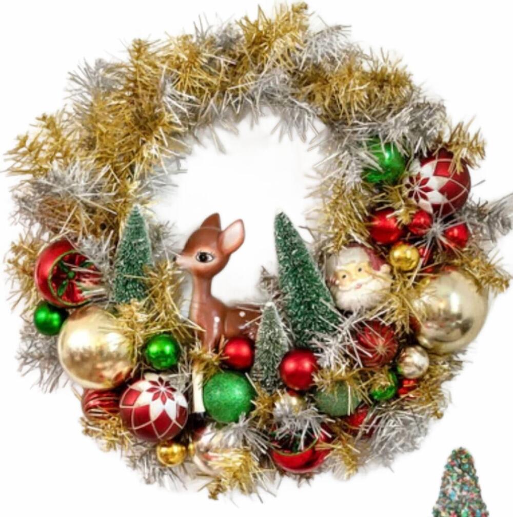 NEW PARK HILL retro christmas wreath in silver/gold